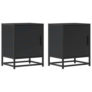 vidaXL Nočn&iacute; stolky 2 ks čern&yacute; 40x31x50 cm kompozitn&iacute; dřevo a kov