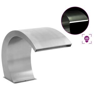 vidaXL Baz&eacute;nov&aacute; font&aacute;na s LED osvětlen&iacute;m nerezov&aacute; ocel 30 x 60 x 45 cm