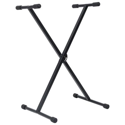 vidaXL Set stojanu na klávesy a stolička černý