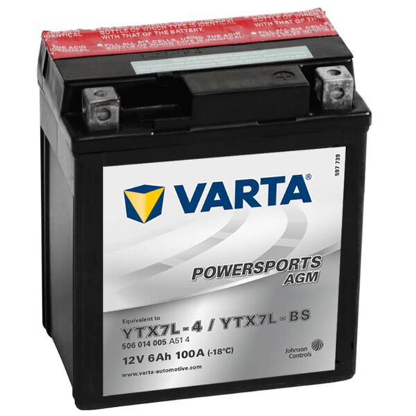Varta Baterie AGM 12 V 6 Ah YTX7L-4 / YTX7L-BS