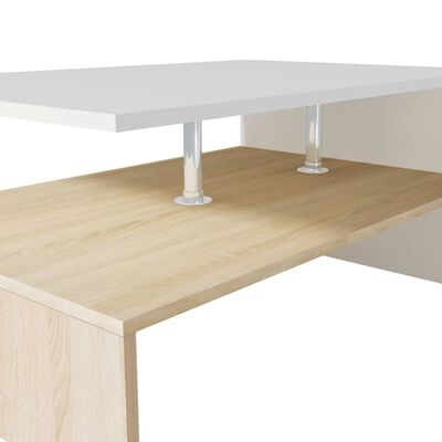 vidaXL Konferenční stolek dřevotříska 90x59x42 cm dub a bílá