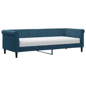 vidaXL V&aacute;lenda s matrac&iacute; modr&aacute; 80 x 200 cm samet