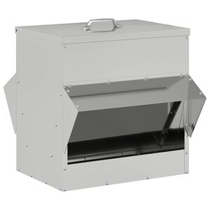 vidaXL Krm&iacute;tko pro slepice Stř&iacute;brn&aacute; 40,5 x 45 x 41 cm 20 kg