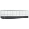 vidaXL Voli&eacute;ra s n&aacute;stavbou stř&iacute;brn&aacute; 725 x 307 x 212 cm ocel
