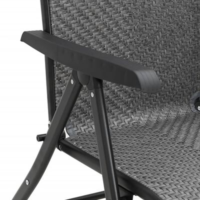 vidaXL Skládací zahradní židle 2 ks šedé polyratan