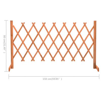 vidaXL Zahradní trelážový plot oranžový 150 x 80 cm masivní jedle