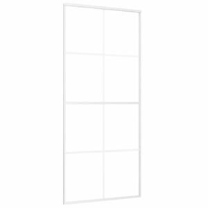 vidaXL Posuvn&eacute; dveře ESG sklo a hlin&iacute;k 90 x 205 cm b&iacute;l&eacute;