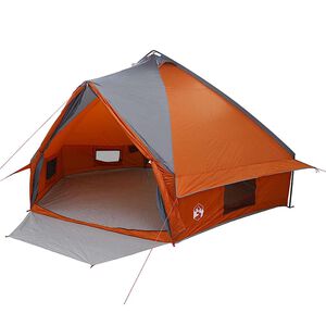 vidaXL Teepee stan pro 10 osob 10m&iacute;stn&yacute; &Scaron;ed&aacute; a oranžov&aacute;