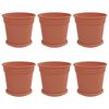 vidaXL Květin&aacute;če 6 pcs Cihlově červen&aacute; &Oslash; 19 x 16 cm Plast