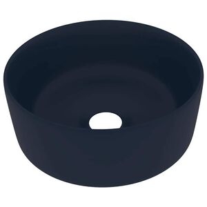 vidaXL Luxusn&iacute; umyvadlo kulat&eacute; matn&eacute; tmavě modr&eacute; 40 x 15 cm keramick&eacute;