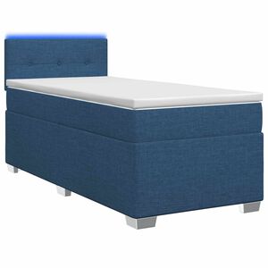vidaXL Box spring postel s matrac&iacute; a LED Modr&aacute; 80 x 200 cm Textil