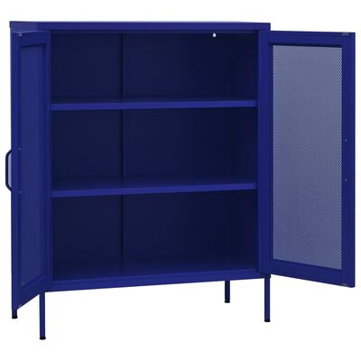 vidaXL Úložná skříň námořnická modrá 80 x 35 x 101,5 cm ocel