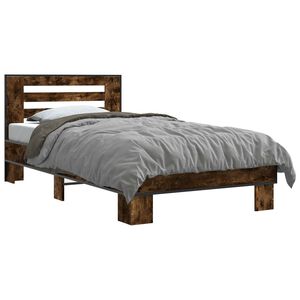 vidaXL R&aacute;m postele s čelem Kouřov&yacute; dub 80 x 200 cm Kompozitn&iacute; dřevo