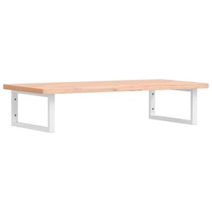 vidaXL Deska pod umyvadlo n&aacute;stěnn&aacute; ocel a masivn&iacute; bukov&eacute; dřevo