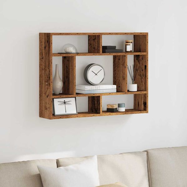 vidaXL Nástěnná police staré dřevo 75 x 16 x 55 cm kompozitní dřevo