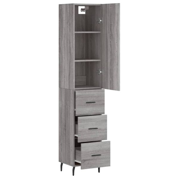 vidaXL Skř&iacute;ň highboard &scaron;ed&aacute; sonoma 34,5 x 34 x 180 cm kompozitn&iacute; dřevo