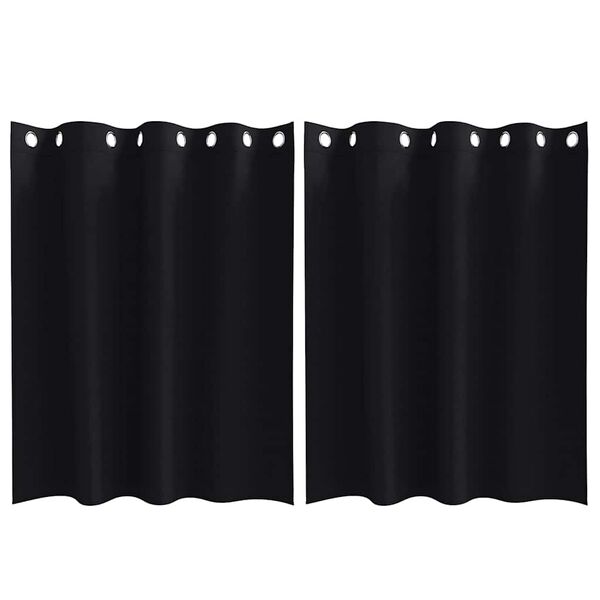 vidaXL Z&aacute;věsy na zatemněn&iacute; s kroužky 2 pcs Čern&aacute; 140 x 140 cm