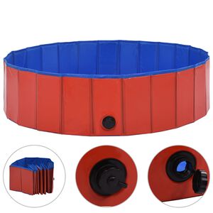 vidaXL Skl&aacute;dac&iacute; baz&eacute;n pro psy červen&yacute; 120 x 30 cm PVC