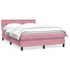 vidaXL Box spring postel s matrac&iacute; růžov&aacute; 140x210 cm samet