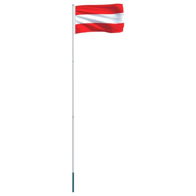 vidaXL Rakouská vlajka a stožár hliník 4 m