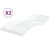 vidaXL Pěnov&eacute; matrace 2 ks b&iacute;l&eacute; 100 x 200 cm 7 z&oacute;n tvrdost 20 ILD