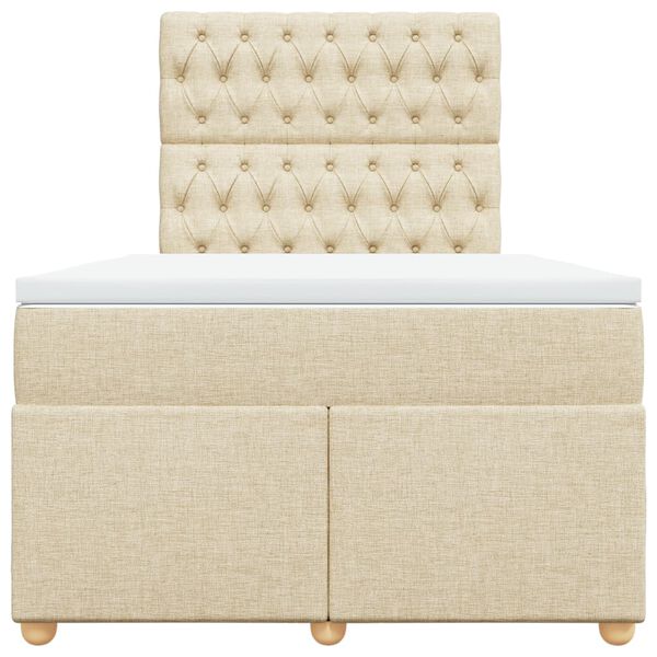 vidaXL Box spring postel s matrac&iacute; kr&eacute;mov&aacute; 120x200 cm textil