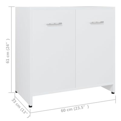 vidaXL Koupelnová skříňka bílá 60 x 33 x 61 cm dřevotříska