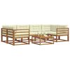 vidaXL Venkovn&iacute; pohovkov&aacute; souprava 7 pcs Přirozen&aacute; a Kr&eacute;mov&aacute;