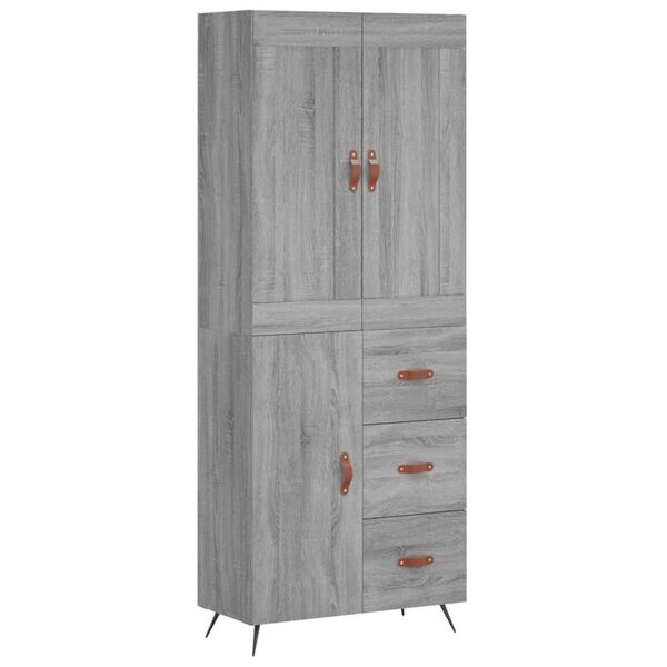 vidaXL Skříň highboard šedá sonoma 69,5 x 34 x 180 cm kompozitní dřevo