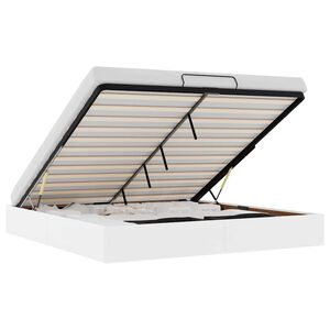 vidaXL Osmansk&yacute; r&aacute;m postele bez matrace b&iacute;l&yacute; 180x200 cm uměl&aacute; kůže