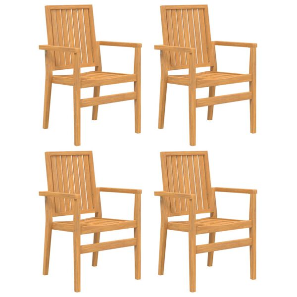 vidaXL Stohovatelné zahradní židle 4 ks 56,5x57,5x91 cm masivní teak