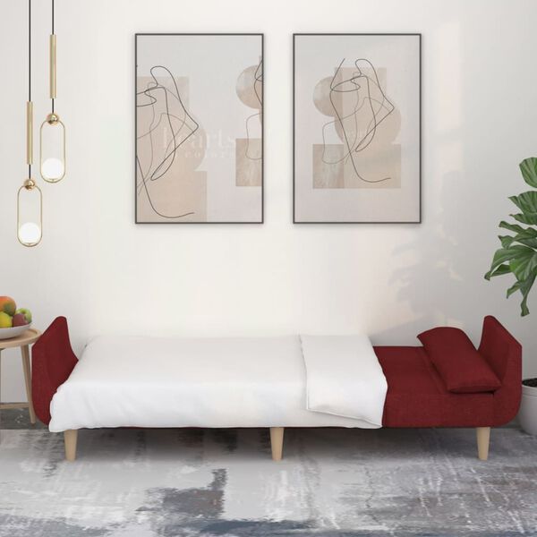 vidaXL 2m&iacute;stn&aacute; rozkl&aacute;dac&iacute; pohovka se 2 pol&scaron;t&aacute;ři v&iacute;nov&aacute; textil