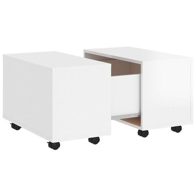 vidaXL Konferenční stolek bílý vysoký lesk 60 x 60 x 38 cm dřevotříska