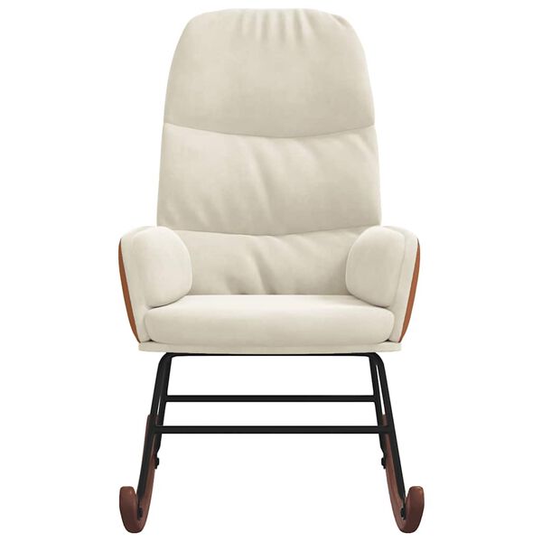 vidaXL Houpací křeslo krémově bílé samet