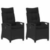 vidaXL Zahradn&iacute; křeslo 2 pcs Čern&aacute; 56 x 64 x 94 cm Ocel a polyester