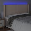 vidaXL Čelo postele s LED cappuccino 203 x 16 x 118/128 cm uměl&aacute; kůže