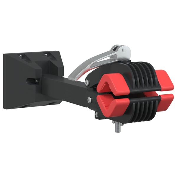 vidaXL N&aacute;stěnn&yacute; stojan na opravu kol skl&aacute;dac&iacute; červen&yacute; a čern&yacute; ocel