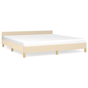 vidaXL R&aacute;m postele bez matrace kr&eacute;mov&yacute; 160 x 200 cm textil