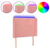 vidaXL Čelo postele s LED růžov&eacute; 93 x 16 x 118/128 cm samet