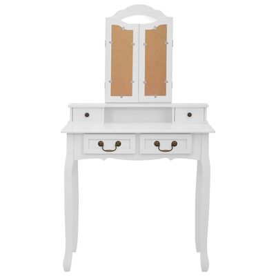 vidaXL Toaletní stolek se stoličkou bílý 80 x 69 x 141 cm pavlovnia