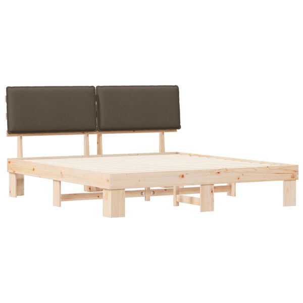vidaXL R&aacute;m postele s čalouněn&yacute;m čelem s čelo Taupe 180 x 200 cm