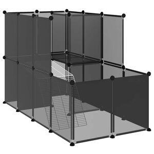 vidaXL Klec pro mal&aacute; zv&iacute;řata čern&aacute; 142 x 74 x 93 cm PP a ocel