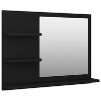 vidaXL Koupelnové zrcadlo černé 60 x 10,5 x 45 cm dřevotříska