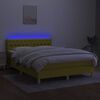 vidaXL Box spring postel s matrac&iacute; a LED zelen&aacute; 140x200 cm textil