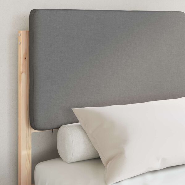 vidaXL R&aacute;m postele s čalouněn&yacute;m čelem s čelo Světle &scaron;ed&aacute; 140 x 200 cm