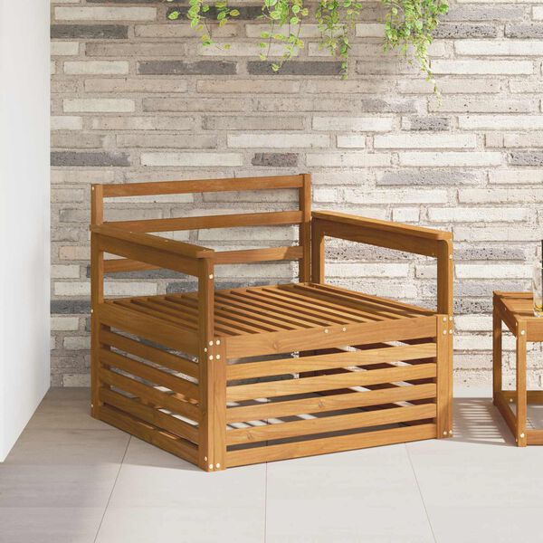 vidaXL 2 Kus Pohovka s opěrkami Masivn&iacute; ak&aacute;tov&eacute; dřevo Př&iacute;rodn&iacute;