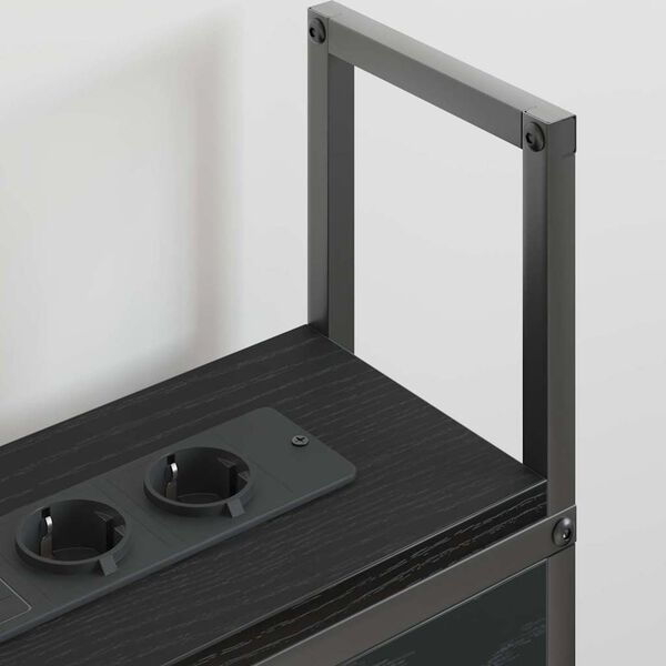 vidaXL &Uacute;ložn&aacute; hlavov&aacute; deska s nab&iacute;jec&iacute; stanic&iacute; s čelo Čern&yacute; dub 180 cm