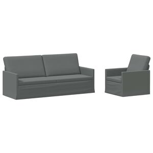 vidaXL Set pohovek 2 pcs Tmavě &scaron;ed&aacute; Textil