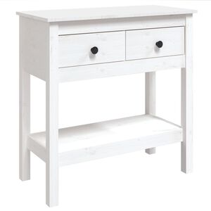 vidaXL Konzolov&yacute; stolek b&iacute;l&yacute; 75 x 35 x 75 cm masivn&iacute; borov&eacute; dřevo
