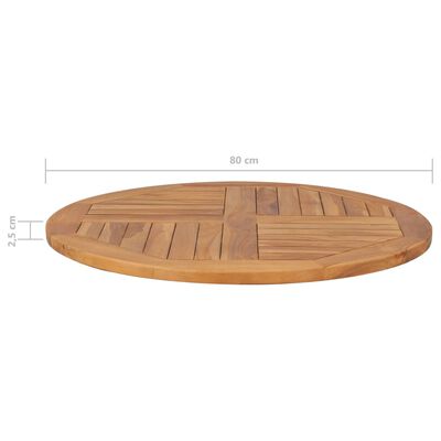 vidaXL Stolní deska masivní teakové dřevo kulatá 2,5 cm 80 cm